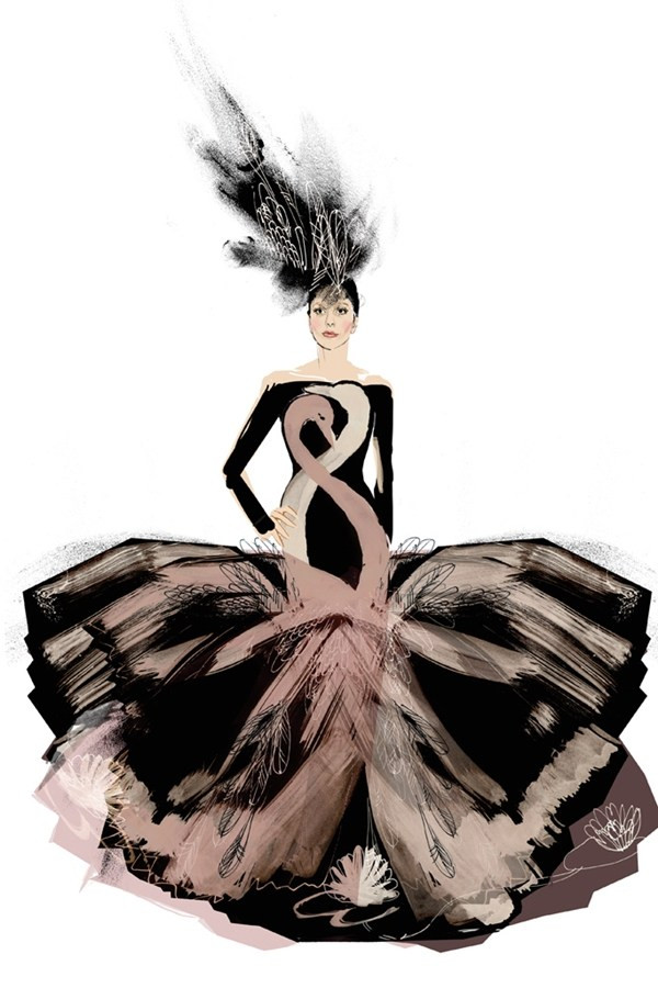 35 mẫu phác thảo váy cưới "cực chất" dành cho ca sỹ Lady Gaga ảnh 24