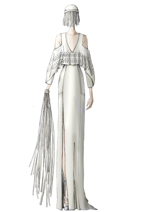 35 mẫu phác thảo váy cưới "cực chất" dành cho ca sỹ Lady Gaga ảnh 17