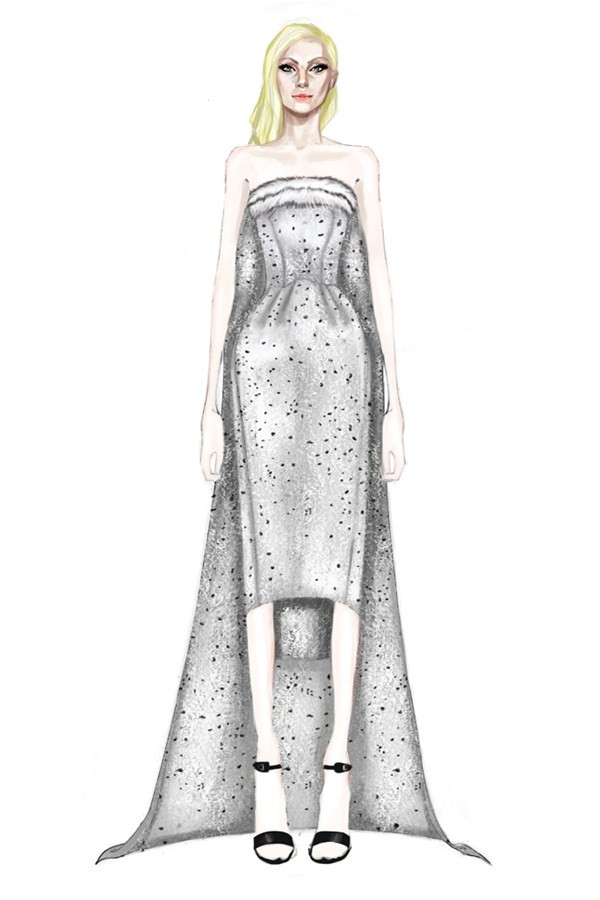 35 mẫu phác thảo váy cưới "cực chất" dành cho ca sỹ Lady Gaga ảnh 15