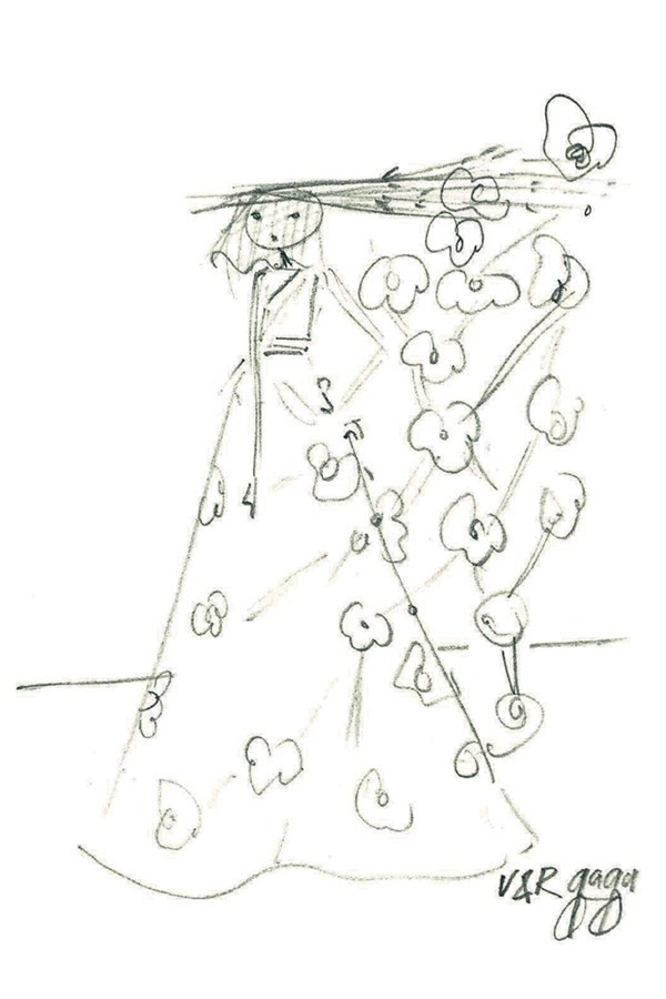 35 mẫu phác thảo váy cưới "cực chất" dành cho ca sỹ Lady Gaga ảnh 4