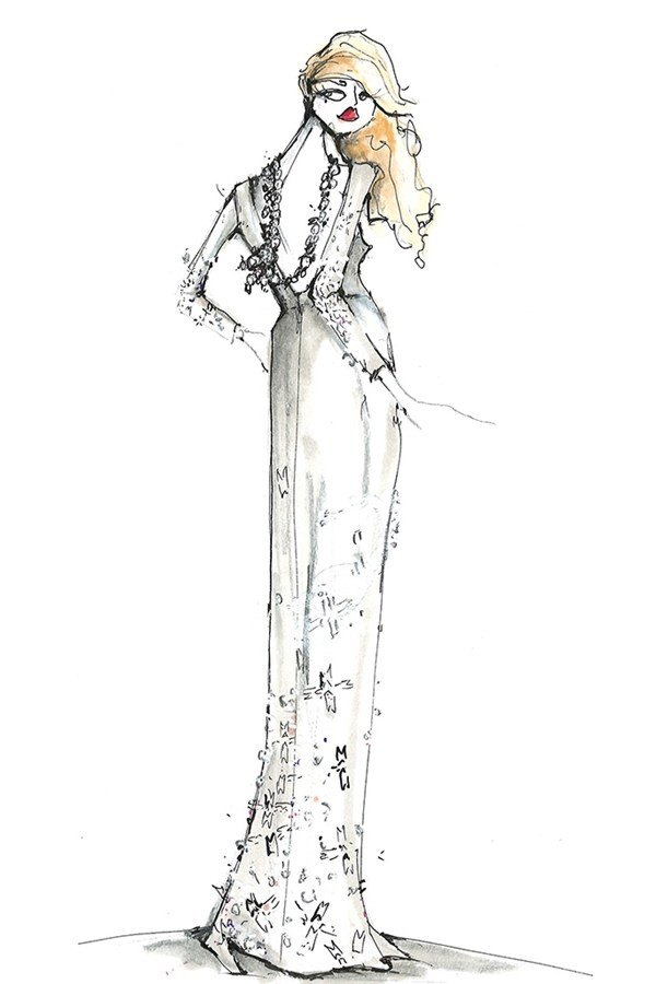 35 mẫu phác thảo váy cưới "cực chất" dành cho ca sỹ Lady Gaga ảnh 36