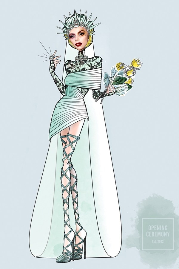 35 mẫu phác thảo váy cưới "cực chất" dành cho ca sỹ Lady Gaga ảnh 14