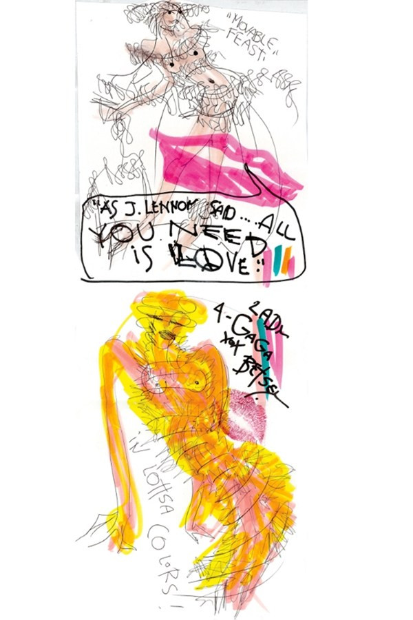 35 mẫu phác thảo váy cưới "cực chất" dành cho ca sỹ Lady Gaga ảnh 13