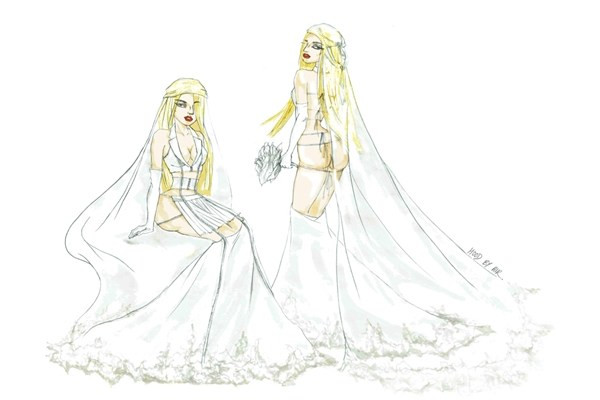 35 mẫu phác thảo váy cưới "cực chất" dành cho ca sỹ Lady Gaga ảnh 8