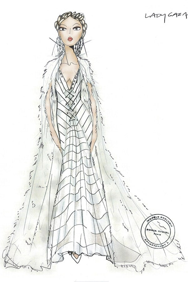 35 mẫu phác thảo váy cưới "cực chất" dành cho ca sỹ Lady Gaga ảnh 22