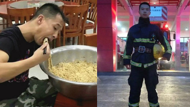 Anh lính cứu hỏa bất ngờ nổi tiếng nhờ ăn chậu mỳ to tướng ảnh 1