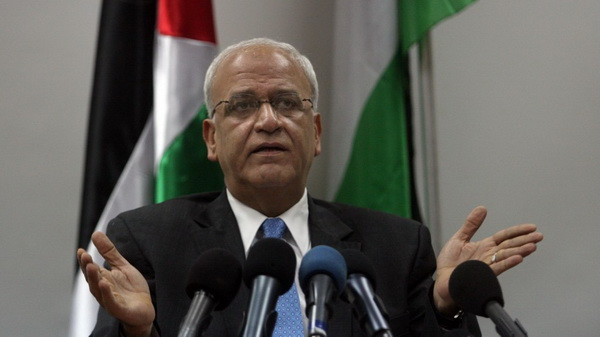 Trưởng đoàn đám phán Palestine Saeb Erekat. (Nguồn: www.timesofisrael.com) Palestine: Việc trình dự thảo lên Hội đồng Bảo an là hợp pháp ảnh 1