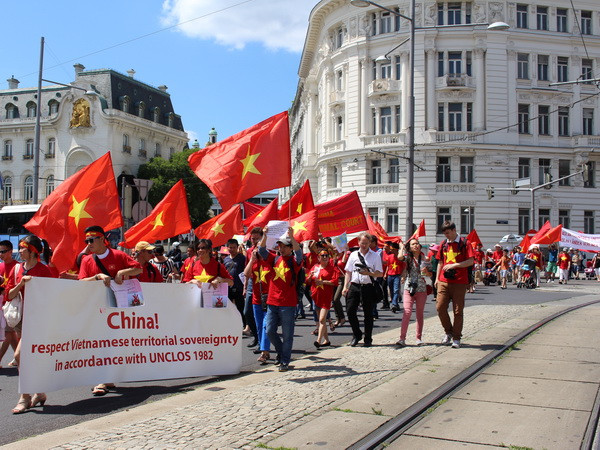 [Photo] Cộng đồng người Việt tại Áo biểu tình phản đối Trung Quốc ảnh 5