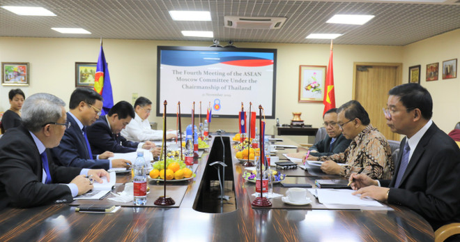 Quang cảnh cuộc họp. (Ảnh: Duy Trinh/TTXVN) Việt Nam đảm nhận cương vị Chủ tịch Ủy ban ASEAN-Moskva ảnh 2