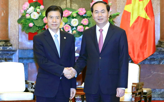 Chủ tịch nước Trần Đại Quang tiếp Bộ trưởng Thương mại Trung Quốc ảnh 1