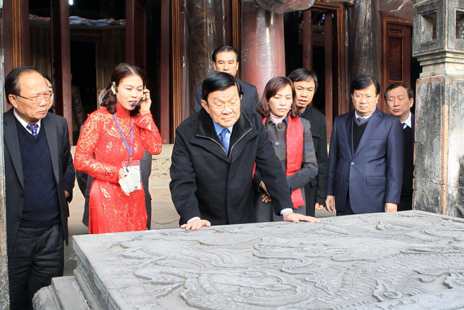 Chủ tịch nước kiểm tra việc bảo tồn Khu di tích Cố đô Hoa Lư ảnh 1