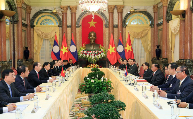 Chủ tịch nước Trần Đại Quang hội kiến Tổng Bí thư, Chủ tịch nước Lào ảnh 2