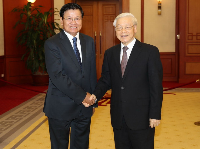 Tổng Bí thư Nguyễn Phú Trọng tiếp Thủ tướng Lào Thongloun Sisoulith ảnh 1