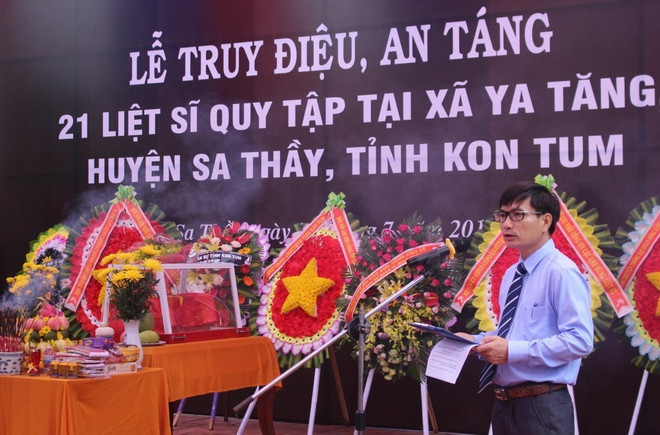 Kon Tum: Truy điệu, an táng 21 hài cốt liệt sỹ tại Sa Thầy ảnh 1