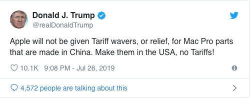 Ông Trump: Apple không được miễn thuế MacPro sản xuất tại Trung Quốc ảnh 1