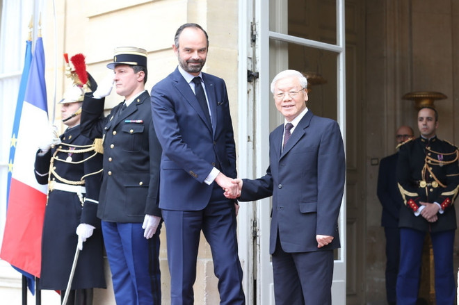 Tổng Bí thư Nguyễn Phú Trọng hội kiến Thủ tướng Pháp Édouard Philippe ảnh 1