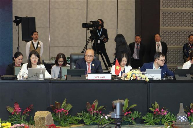 Đại diện Việt Nam tham dự Hội nghị Tham vấn AEM-EU lần thứ 19. (Ảnh: Hữu Chiến/TTXVN) ASEAN-EU tận dụng "động lực tích cực" để thúc đẩy thương mại, đầu tư ảnh 2