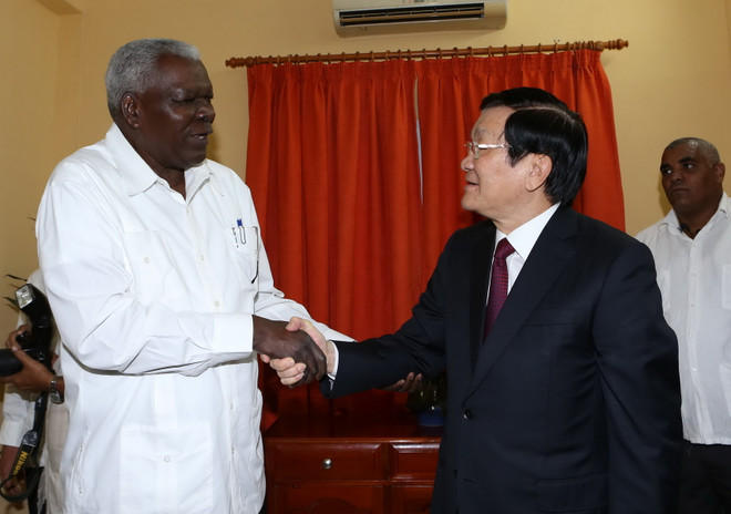 Chủ tịch nước Trương Tấn Sang hội kiến với Chủ tịch Quốc hội Cuba ảnh 1