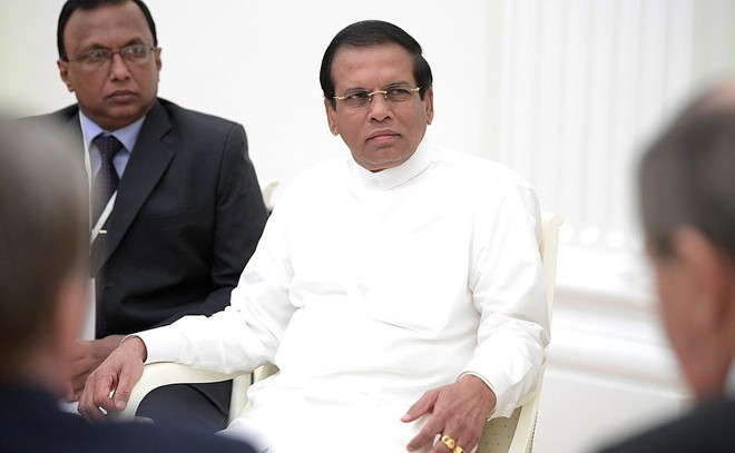 Tổng thống Sri Lanka Maithripala Sirisena (Nguồn: en.kremlin.ru) Tổng thống Sri Lanka kêu gọi chia sẻ thông tin tình báo ảnh 1