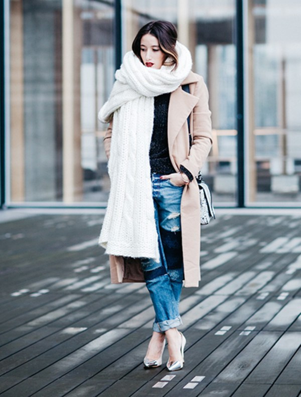 Khăn quàng khổ lớn giữ ấm cho các cô nàng trong ngày Đông giá rét ảnh 5