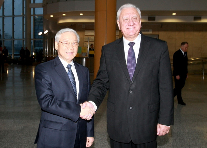 Tổng Bí thư Nguyễn Phú Trọng hội kiến với Thủ tướng Belarus ảnh 1