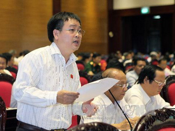 Đại biểu Quốc hội tỉnh Quảng Ngãi Nguyễn Cao Phúc phát biểu ý kiến. (Ảnh: Doãn Tấn/TTXVN) ĐB Quốc hội đề xuất nhiều giải pháp tháo gỡ khó khăn ảnh 1