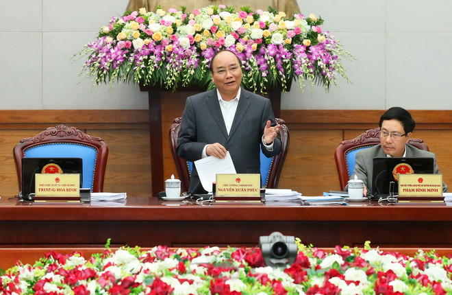 Thủ tướng Nguyễn Xuân Phúc chủ trì phiên họp Chính phủ thường kỳ tháng 11. (Ảnh: Thống Nhất/TTXVN) Thủ tướng Nguyễn Xuân Phúc: Chính phủ nói phải đi đôi với làm ảnh 1