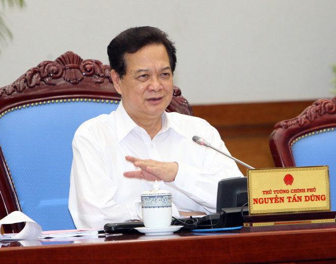 Thủ tướng Nguyễn Tấn Dũng phát biểu tại Phiên họp Chính phủ tháng 5. (Ảnh: Đức Tám/TTXVN) Thủ tướng: Không để vấn đề Biển Đông ảnh hưởng tới tăng trưởng ảnh 1