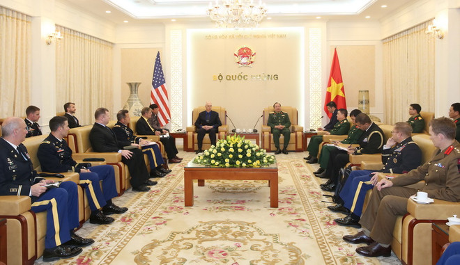 Thượng tướng Phạm Ngọc Minh tiếp đoàn học viên Lục quân Hoa Kỳ ảnh 1