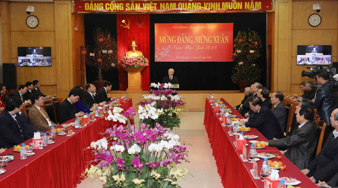 Tổng Bí thư chúc Tết cán bộ, người lao động Văn phòng TW Đảng ảnh 2