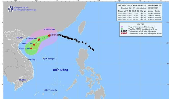 Bão số 3 gây gió giật cấp 15 ở khu vực Bắc Biển Đông, biển động dữ dội ảnh 1