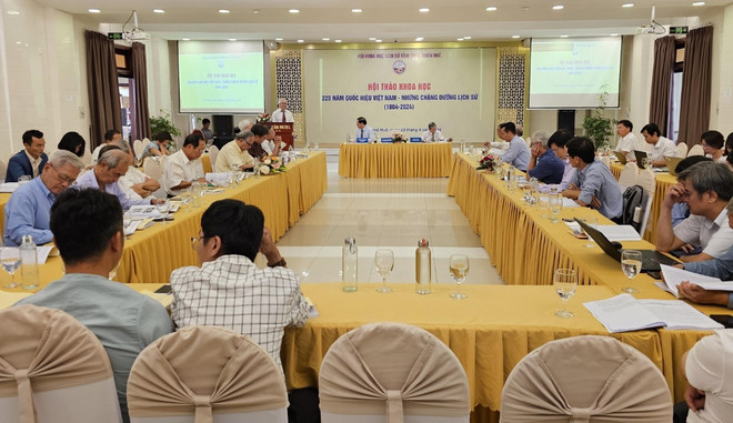 Quang cảnh Hội thảo. (Ảnh: Mai Trang/TTXVN) quoc hieu viet nam_hoi thao.jpeg