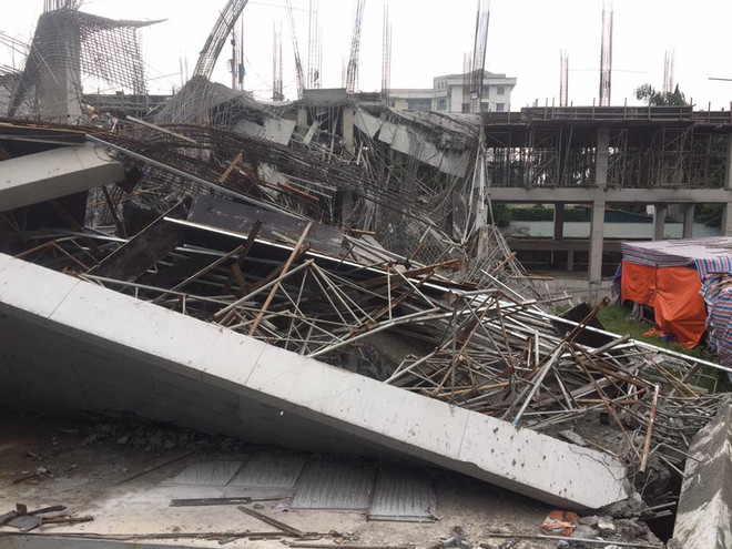 Hà Nội: Một công trình trường mầm non tại Mỹ Đình bất ngờ đổ sập ảnh 1