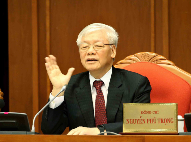 Tổng Bí thư, Chủ tịch nước Nguyễn Phú Trọng phát biểu bế mạc hội nghị. (Ảnh: Phương Hoa/TTXVN) Toàn văn phát biểu bế mạc Hội nghị Trung ương 10 của Tổng Bí thư ảnh 1
