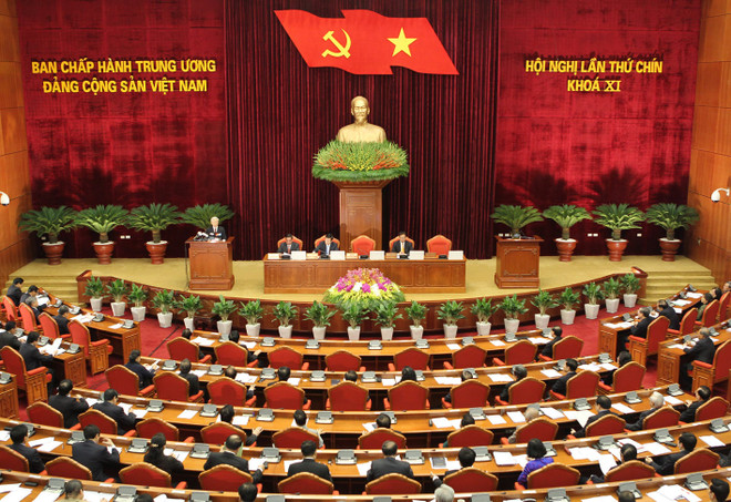 Toàn cảnh phiên khai mạc hội nghị. (Ảnh: Trí Dũng/TTXVN) Ngày làm việc thứ sáu của Hội nghị Trung ương Đảng lần 9 ảnh 1