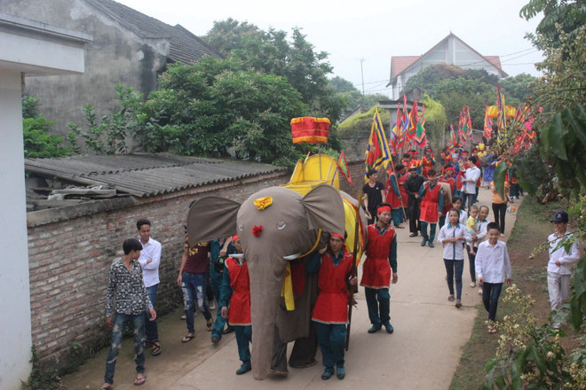 [Photo] Phú Thọ: Tưng bừng lễ rước voi truyền thống xã Đào Xá ảnh 1