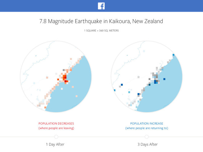 Một bản đồ Facebook cập nhật diễn biến động đất ở New Zealand. Facebook công bố bản đồ thảm họa hỗ trợ hoạt động cứu hộ ảnh 2