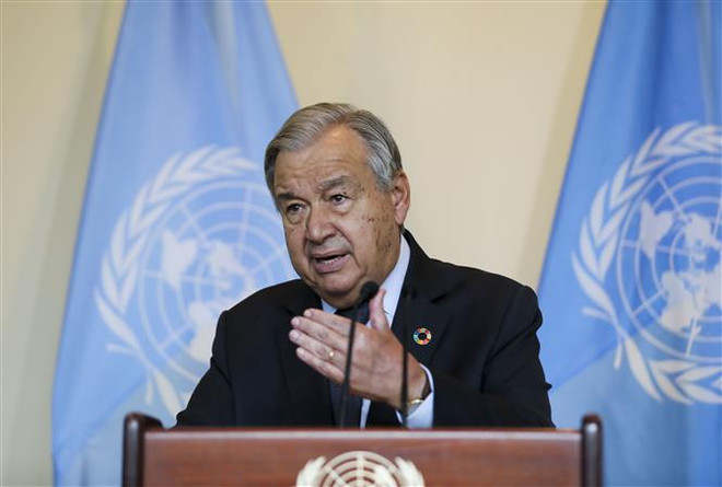 Tổng thư ký Liên hợp quốc Antonio Guterres phát biểu tại cuộc họp Liên hợp quốc ở New York (Mỹ), ngày 20/9/2021. (Ảnh: THX/TTXVN) Tổng thư ký LHQ kêu gọi thế giới trở lại lộ trình thực hiện SDGs ảnh 1