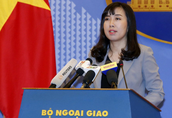 Người phát ngôn Bộ Ngoại giao Lê Thị Thu Hằng. (Ảnh: Văn Điệp/TTXVN) Việt Nam "giao thiệp nghiêm khắc" về phát biểu của Tổng thống Hàn Quốc ảnh 1