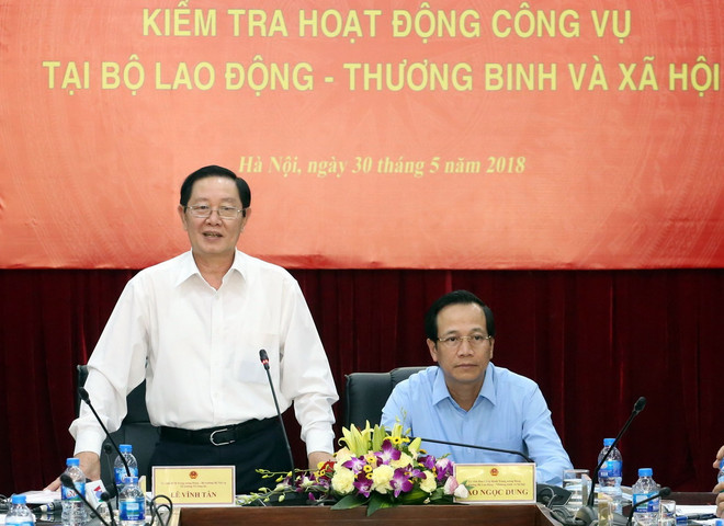 Tổ công tác về kiểm tra công vụ làm việc tại Bộ LĐ-TB và XH ảnh 1