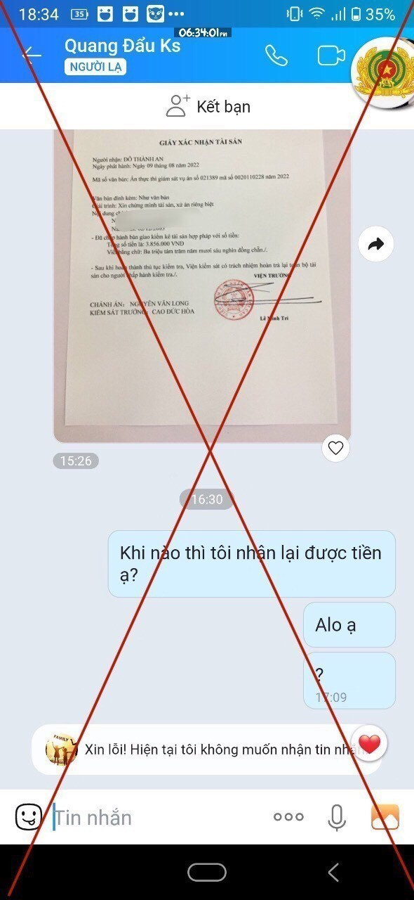 Cảnh giác với hành vi giả danh công an lừa đảo chiếm đoạt tài sản ảnh 2