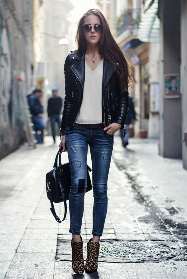 Sở hữu phong cách cá tính nhờ kết hợp giữa đồ da và denim ảnh 2