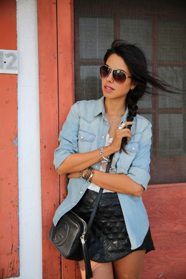 Sở hữu phong cách cá tính nhờ kết hợp giữa đồ da và denim ảnh 10