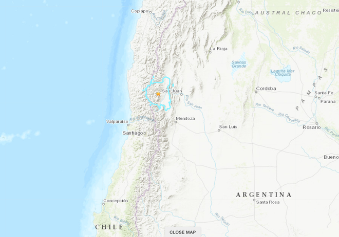 Động đất mạnh làm rung chuyển khu vực miền Bắc và Trung Chile ảnh 1