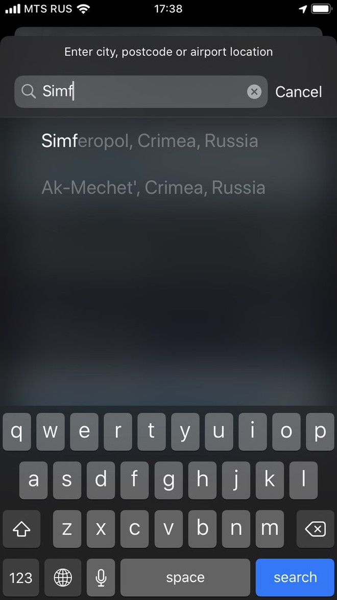 Đánh tìm kiếm thành phố Simferopol của Crimea trong ứng dụng thời tiết trên iPhone sẽ có kết quả hiển thị nó thuộc lãnh thổ Nga. Ukraine "giận tím mặt" khi Apple đánh dấu Crimea thuộc Nga trên bản đồ ảnh 2