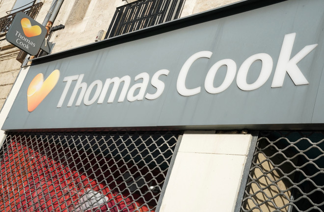 Biểu tượng tập đoàn lữ hành Thomas Cook tại Montpellier, Pháp. (Nguồn: AFP/TTXVN) Nhà đầu tư Thổ Nhĩ Kỳ mua lại công ty Intourist của Thomas Cook ảnh 1