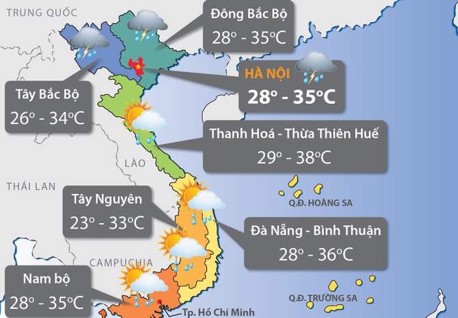 Bắc Bộ oi nóng, Tây Nguyên và Nam Bộ đề phòng thời tiết nguy hiểm ảnh 2