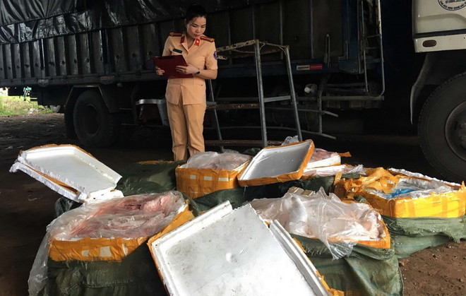 Thanh Hóa phát hiện xe tải vận chuyển 2,5 tấn thịt lợn bẩn ảnh 1