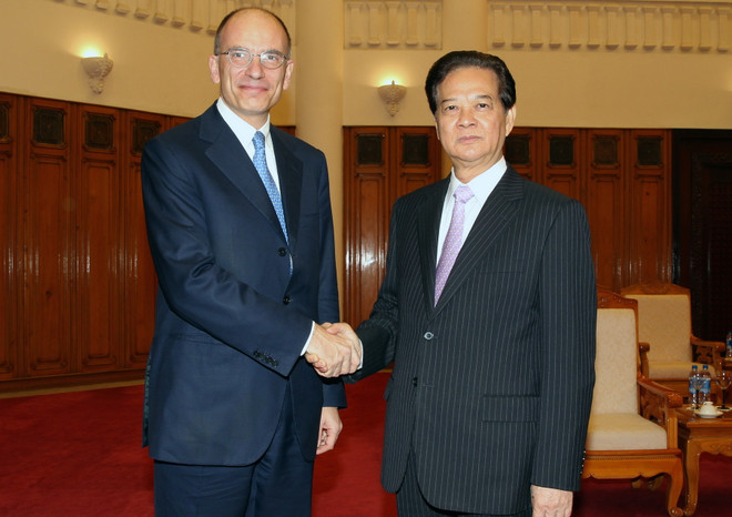 Thủ tướng Nguyễn Tấn Dũng tiếp cựu Thủ tướng Italy Letta ảnh 1