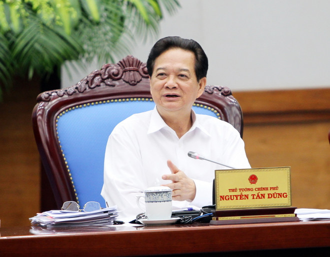 Thủ tướng Nguyễn Tấn Dũng phát biểu kết luận phiên họp Chính phủ thường kỳ tháng 10. (Ảnh: Đức Tám/TTXVN) "Nợ công đang được kiểm soát chặt và trong giới hạn cho phép" ảnh 1